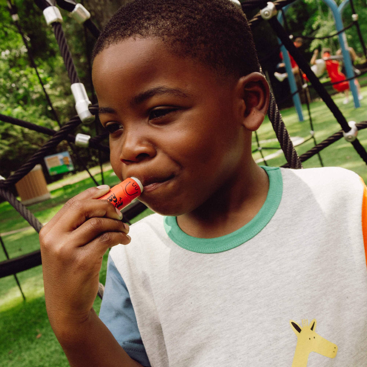Poppy and Pout Chipper Cherry kids lip balm - label detail