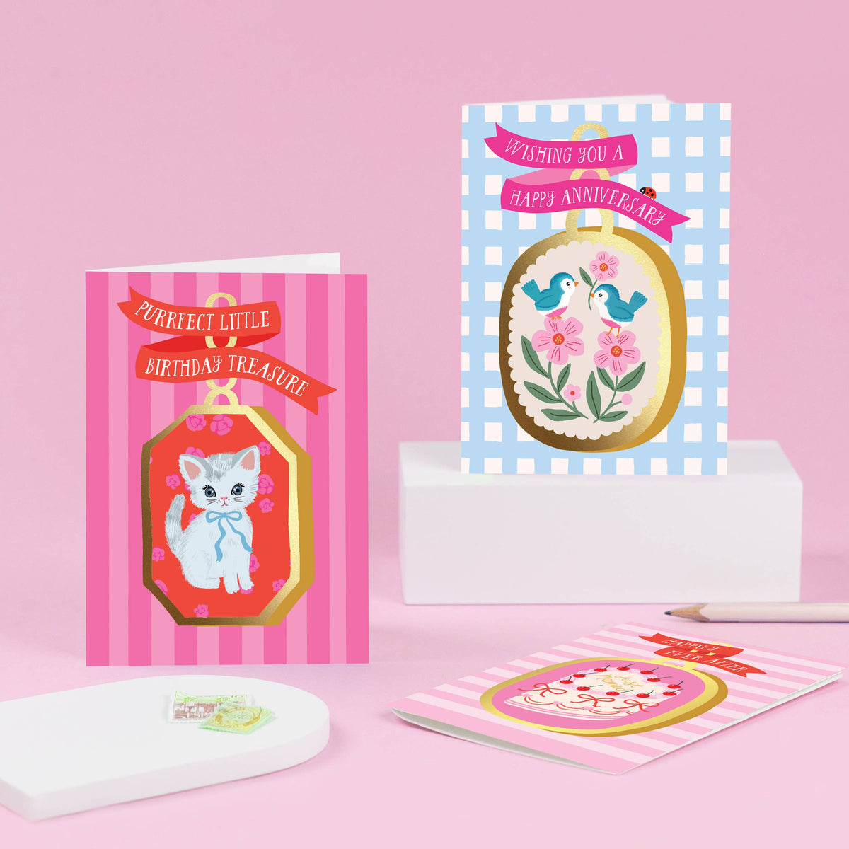 Mifkins | Kitten Vintage Keepsake Birthday card