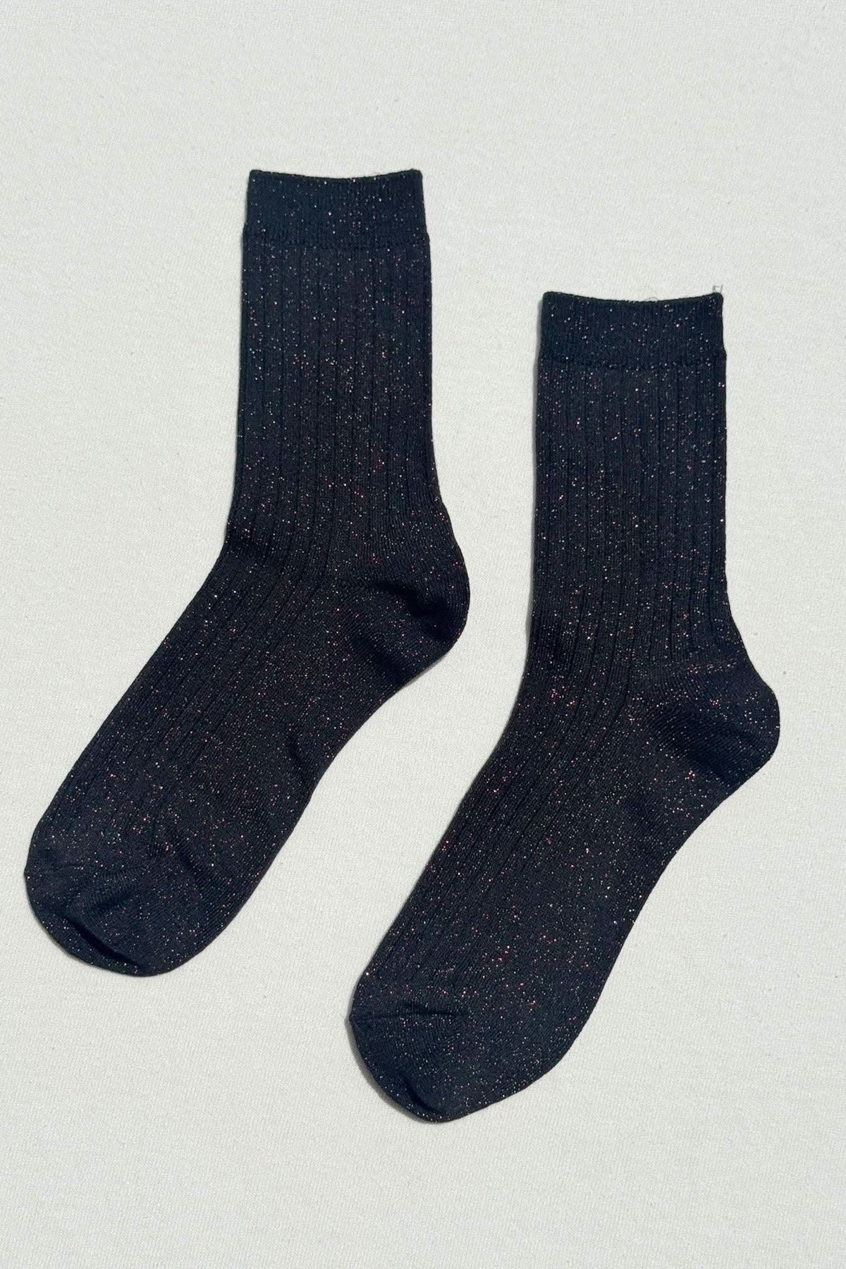 Le Bon Shoppe Her Socks Modal Lurex Copper Black Sparkle - product flatlay
