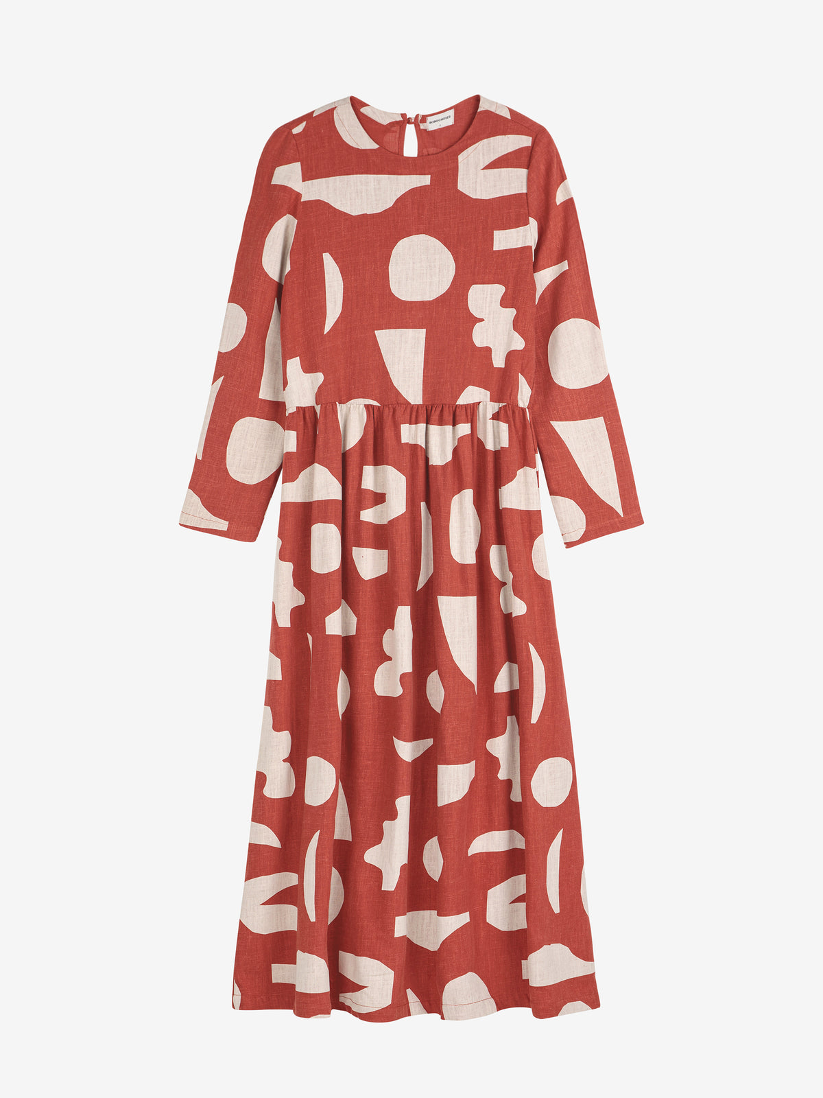 Bobo Choses WOMAN - Summer landscape print flared long dress — front view flat lay