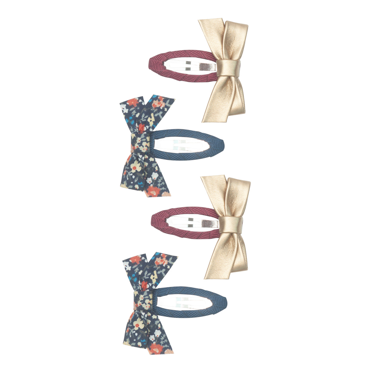 Mimi and Lula - Flora Bow Clips — front view flat lay