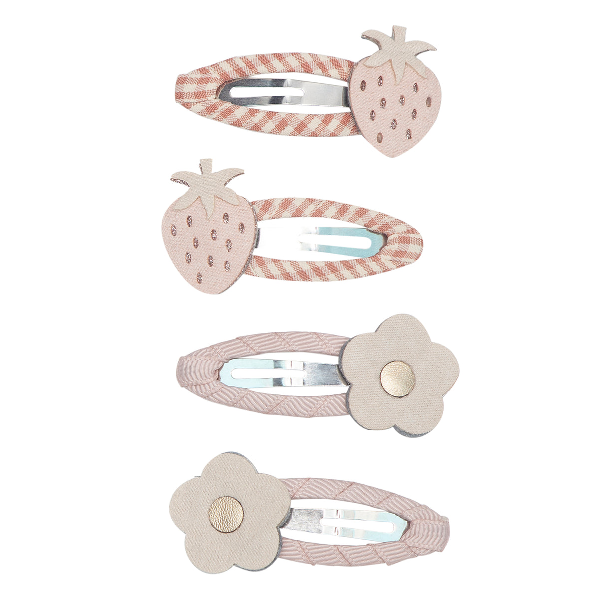 Mimi and Lula - Strawberry Clips — front view flat lay