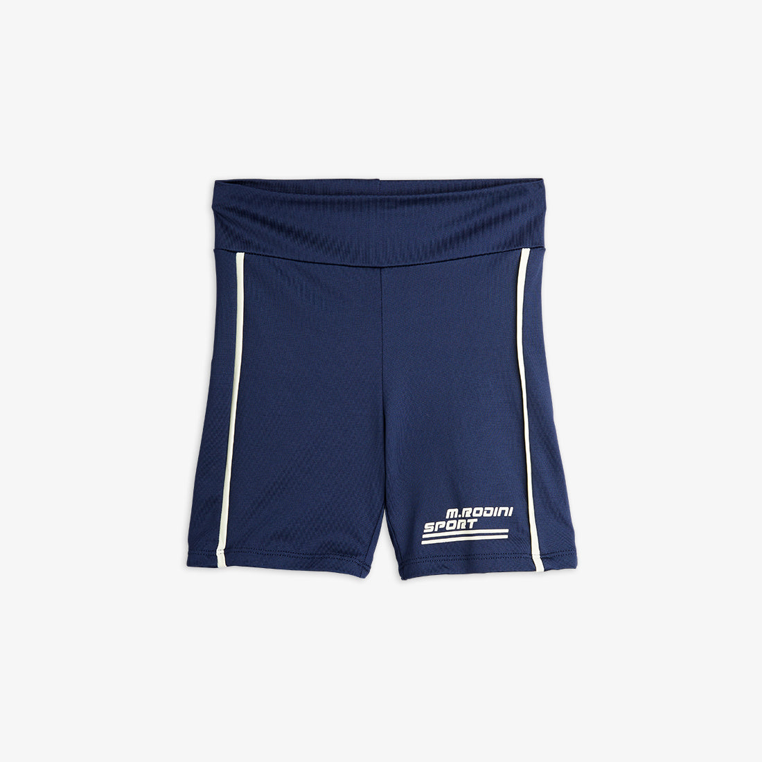 Mini Rodini - MR sport bike shorts- Blue — front view flat lay