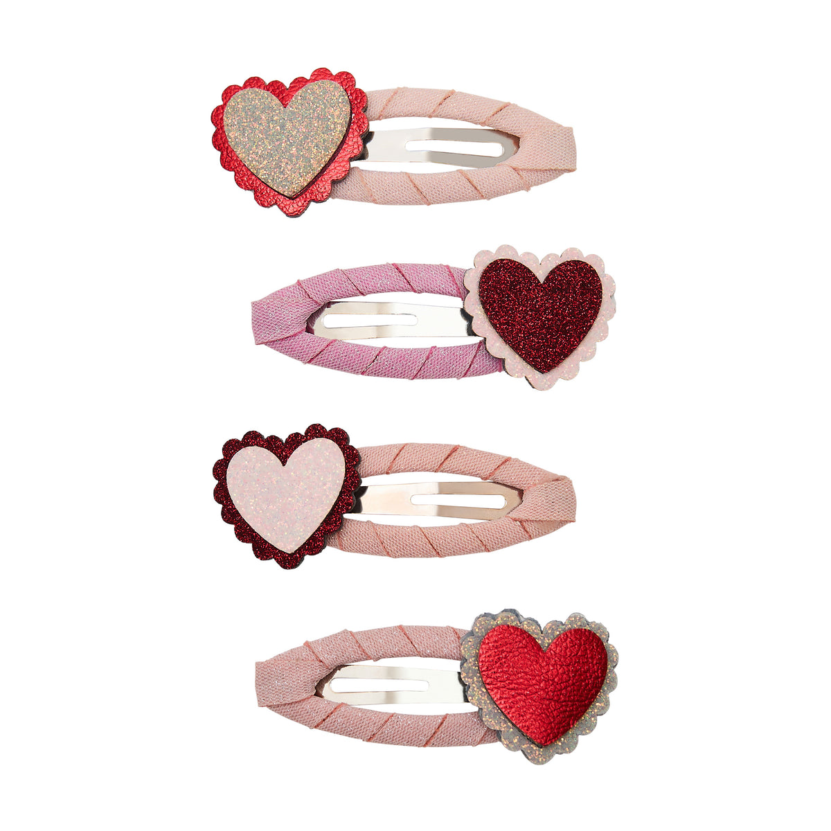 Mimi and Lula - Scallop Heart Clic Clacs — front view flat lay