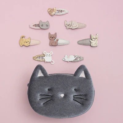 Mimi and Lula - Cat and Mouse Clic Clacs — back view flat lay