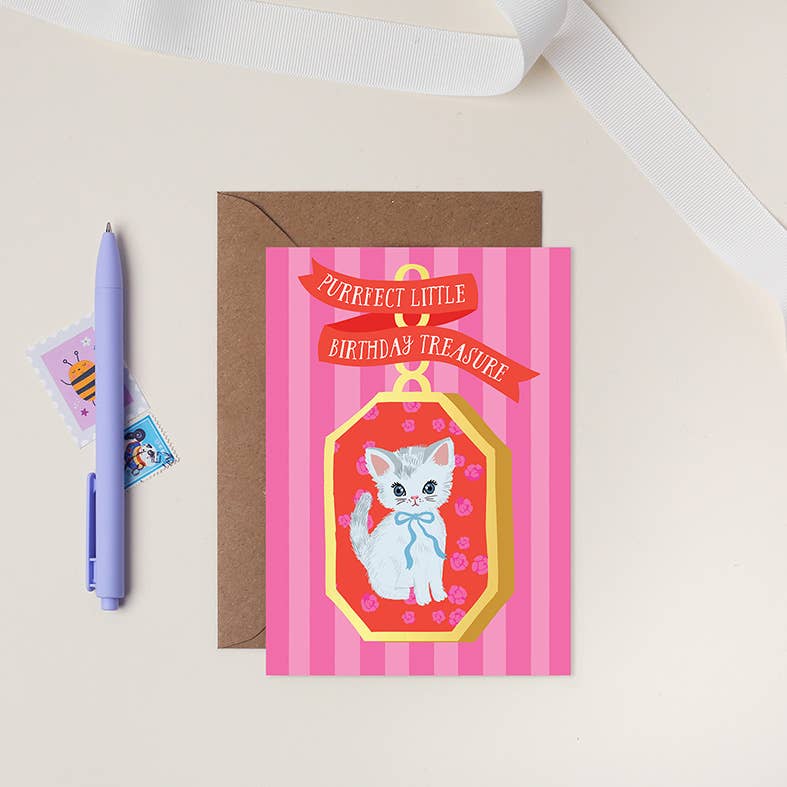 Mifkins | Kitten Vintage Keepsake Birthday card