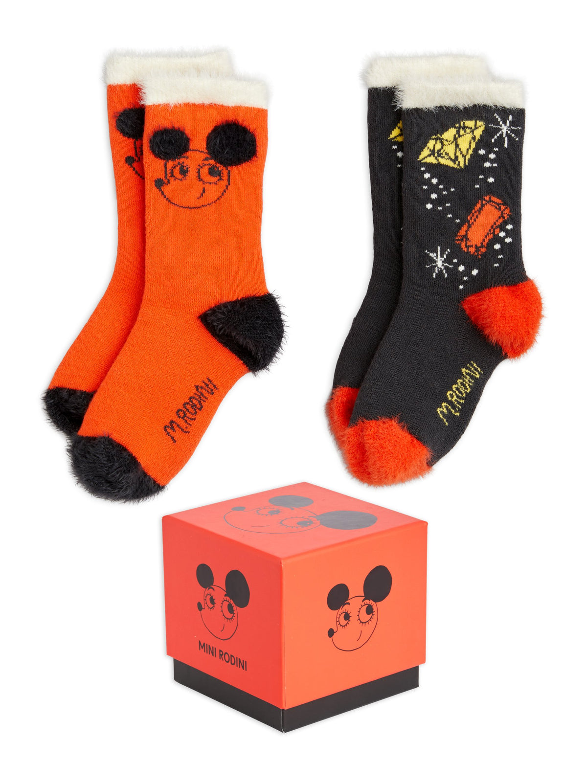 Mini Rodini - Ritzrats terry 2-pack socks gift pack — front view flat lay