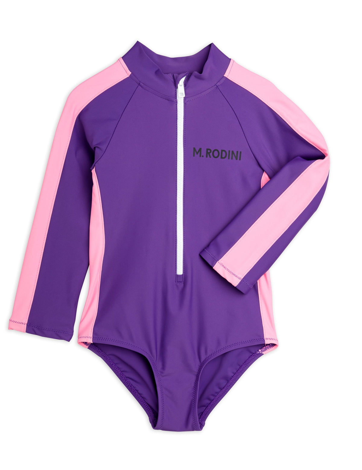 Mini Rodini - Stripe ls uv swimsuit — front view flat lay