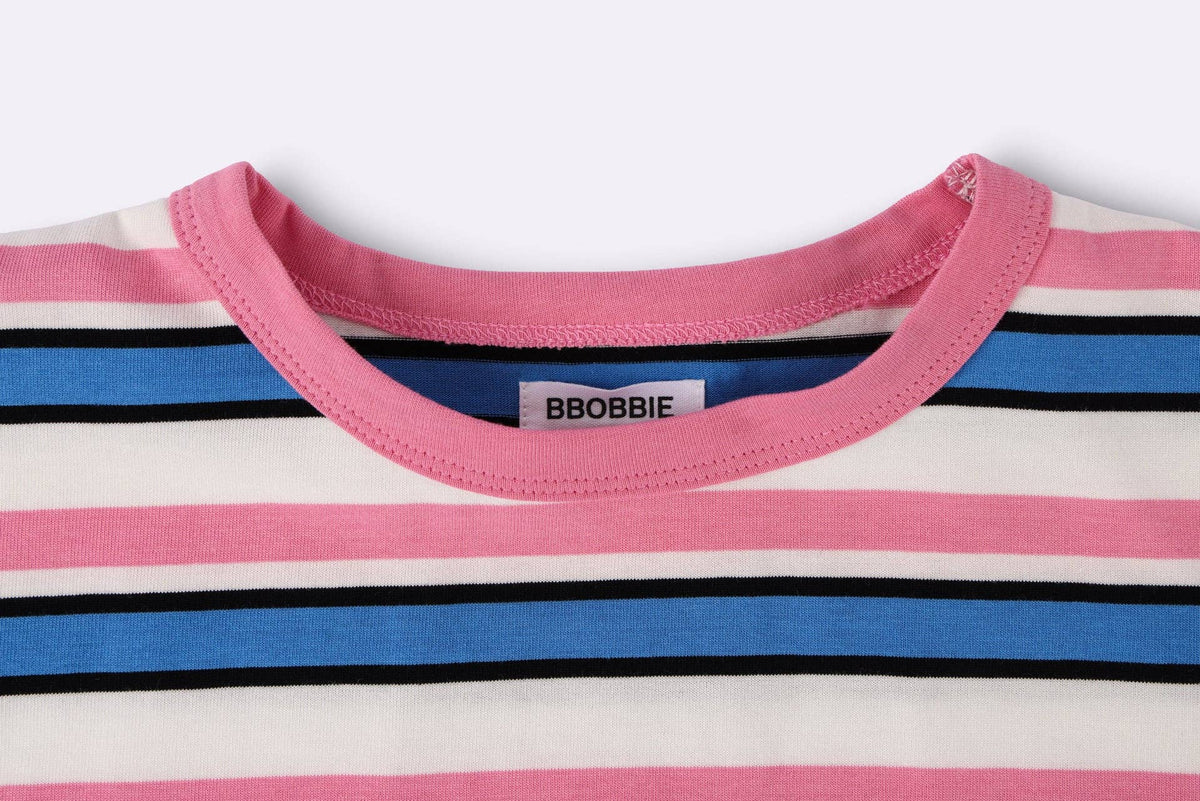 BBOBBIE - Striped Tee in Pink — styled lifestyle shot