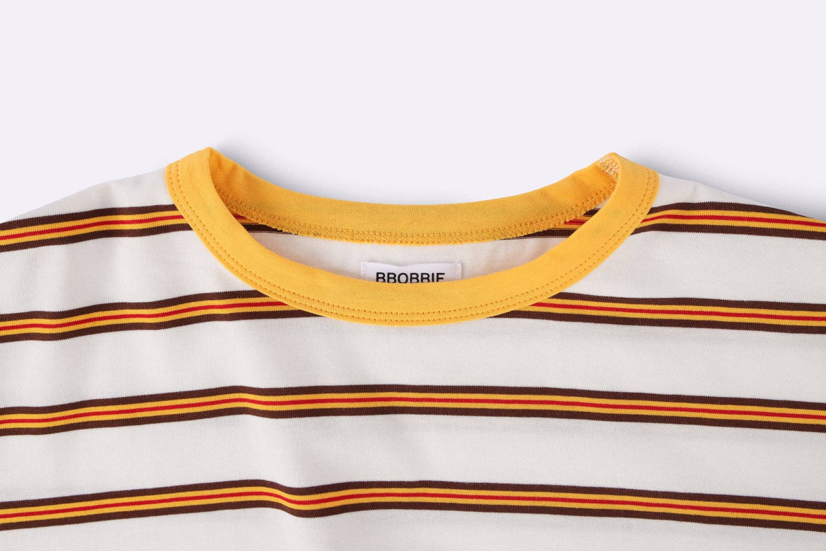 BBOBBIE - Striped Tee in Yellow — styled lifestyle shot