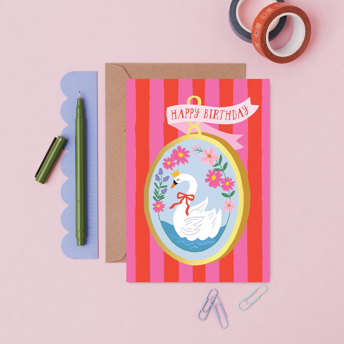 Mifkins | Tiny Treasures Swan Birthday Card