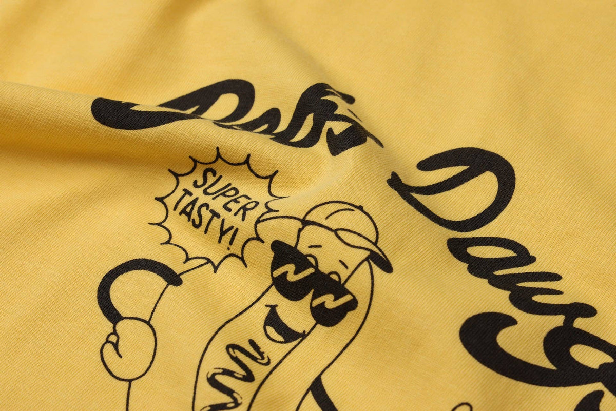BBOBBIE - Bob's Dawgs Tee in Yellow — close-up detail