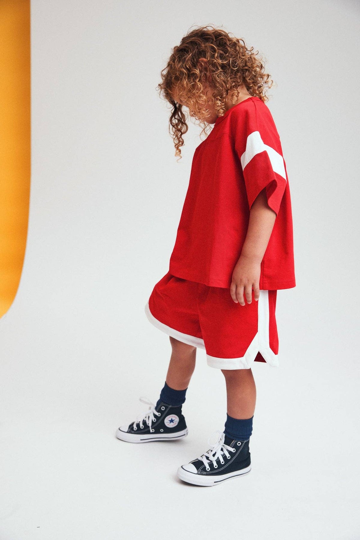 BBOBBIE - 07 Tee in Red — front view flat lay