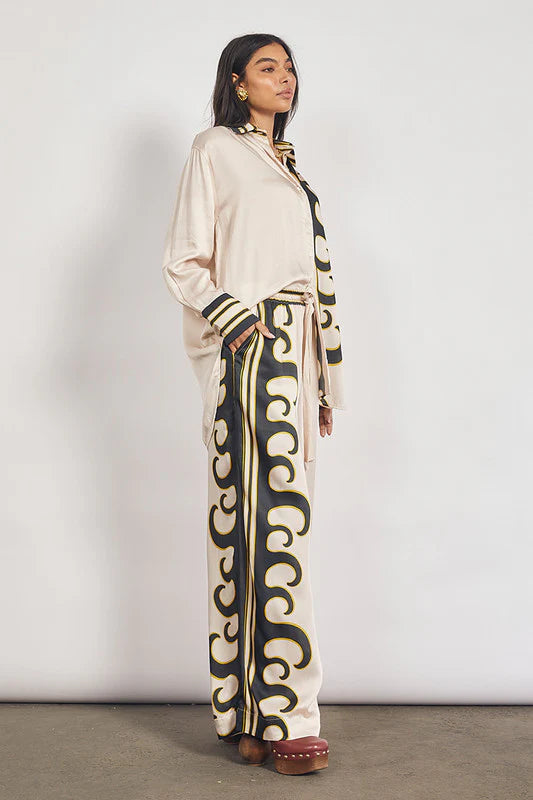 Bohemian Traders - Tide elastic waist pant - Ecru — product detail shot