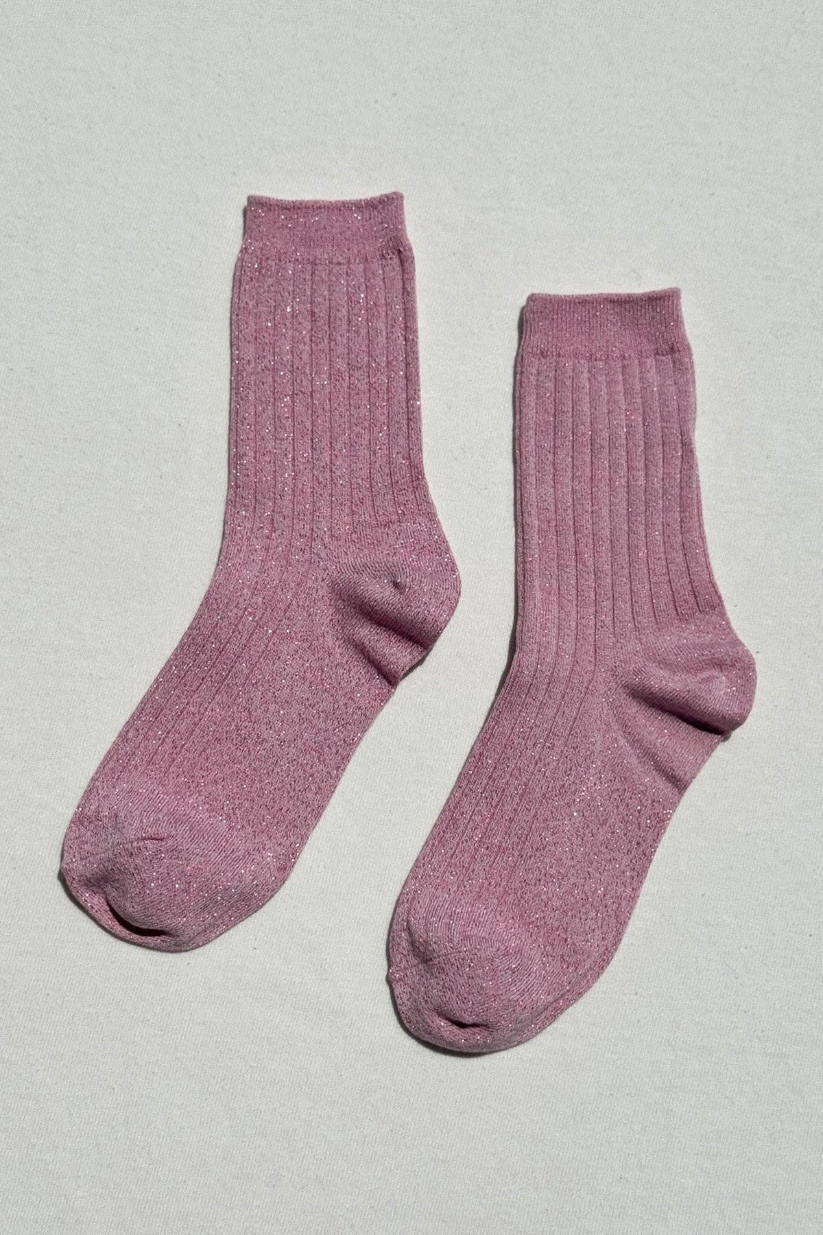 Le Bon Shoppe Her Socks Modal Lurex Sparkling Rose - product flatlay