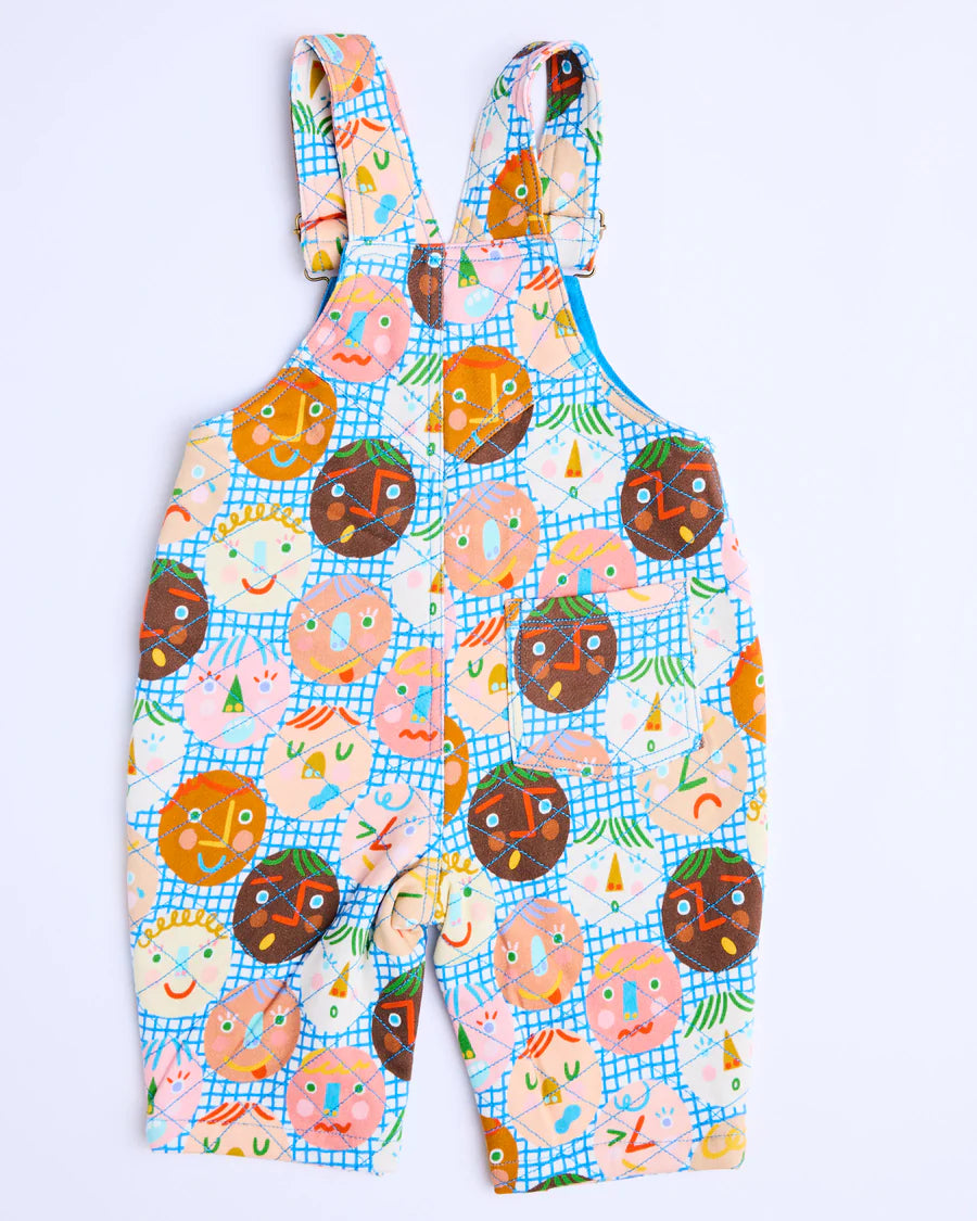Kip and Co Cheer Up quilted baby overalls - styled shot