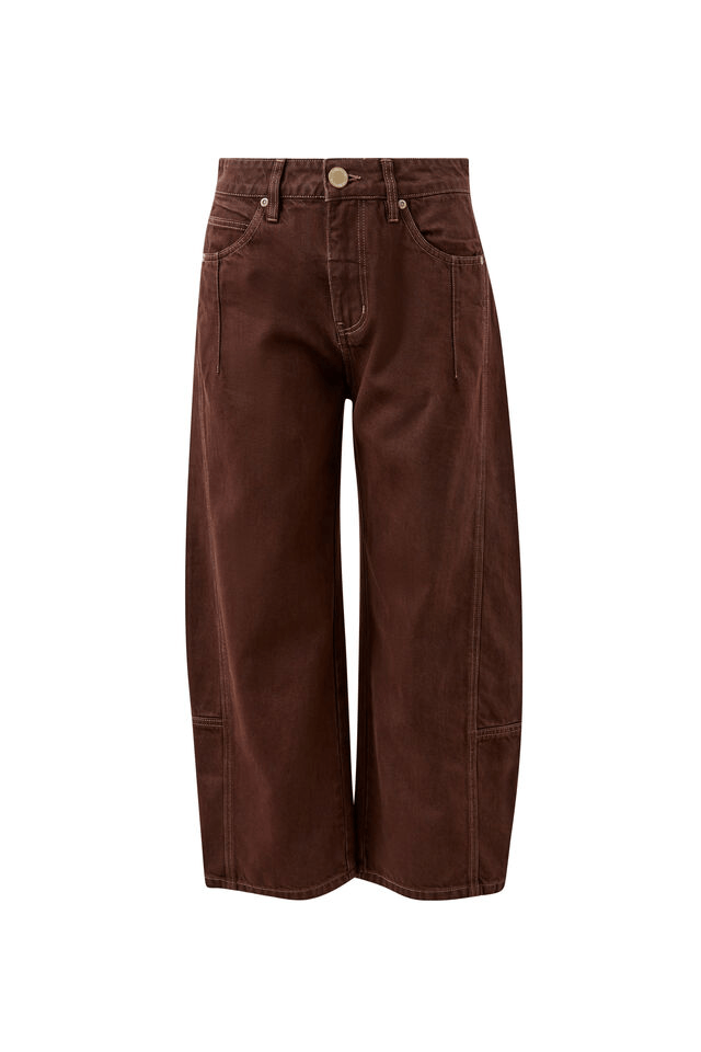 Ceres Life - Demi Barrel Jean in Bitter Choc — product detail shot