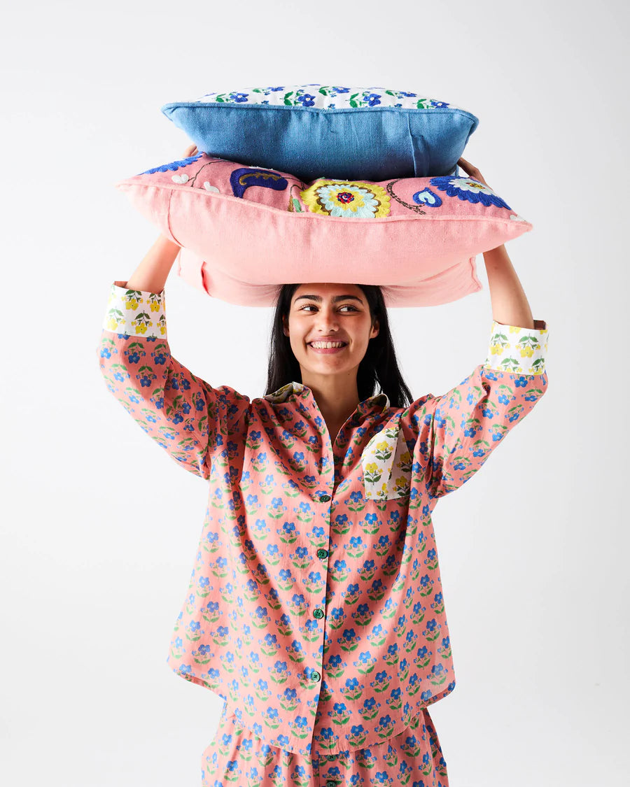 Kip and Co Anna Spiro Indian Summer Rose PJ set - rose floral print detail