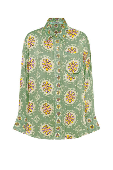 Bohemian Traders - Easy Fit Shirt in Meadow — close-up detail