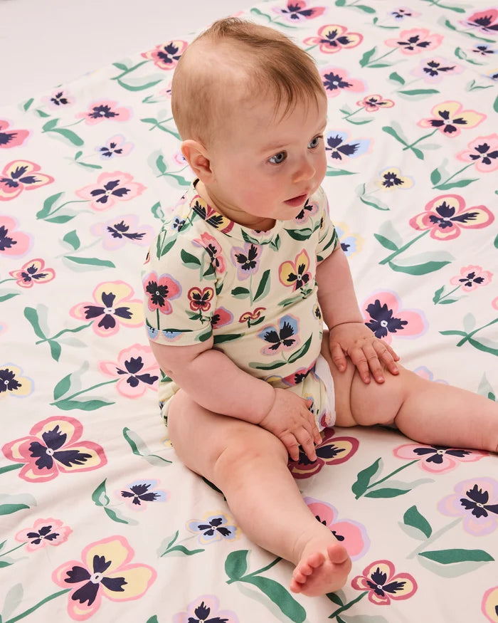 Kip & Co BABY | Pretty Pansy Organic Short Sleeve Romper