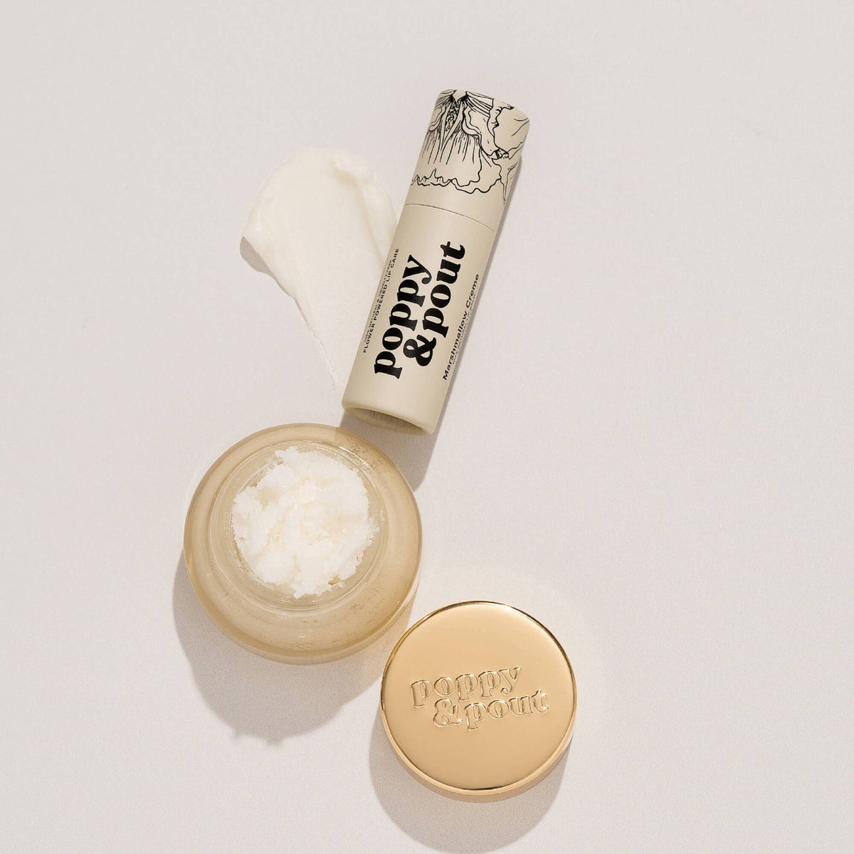 Poppy and Pout lip care duo Marshmallow Creme - packaging detail