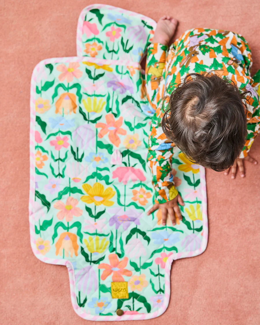 Kip and Co Popping Flowers Baby Change Mat - product flatlay