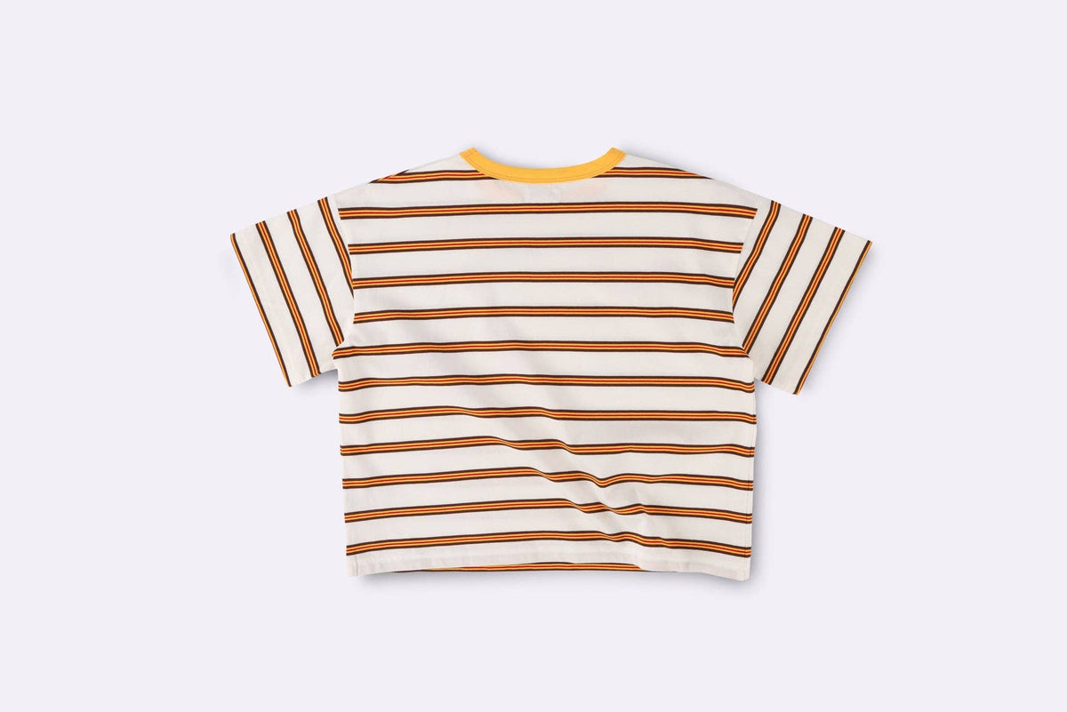 BBOBBIE - Striped Tee in Yellow — back view flat lay
