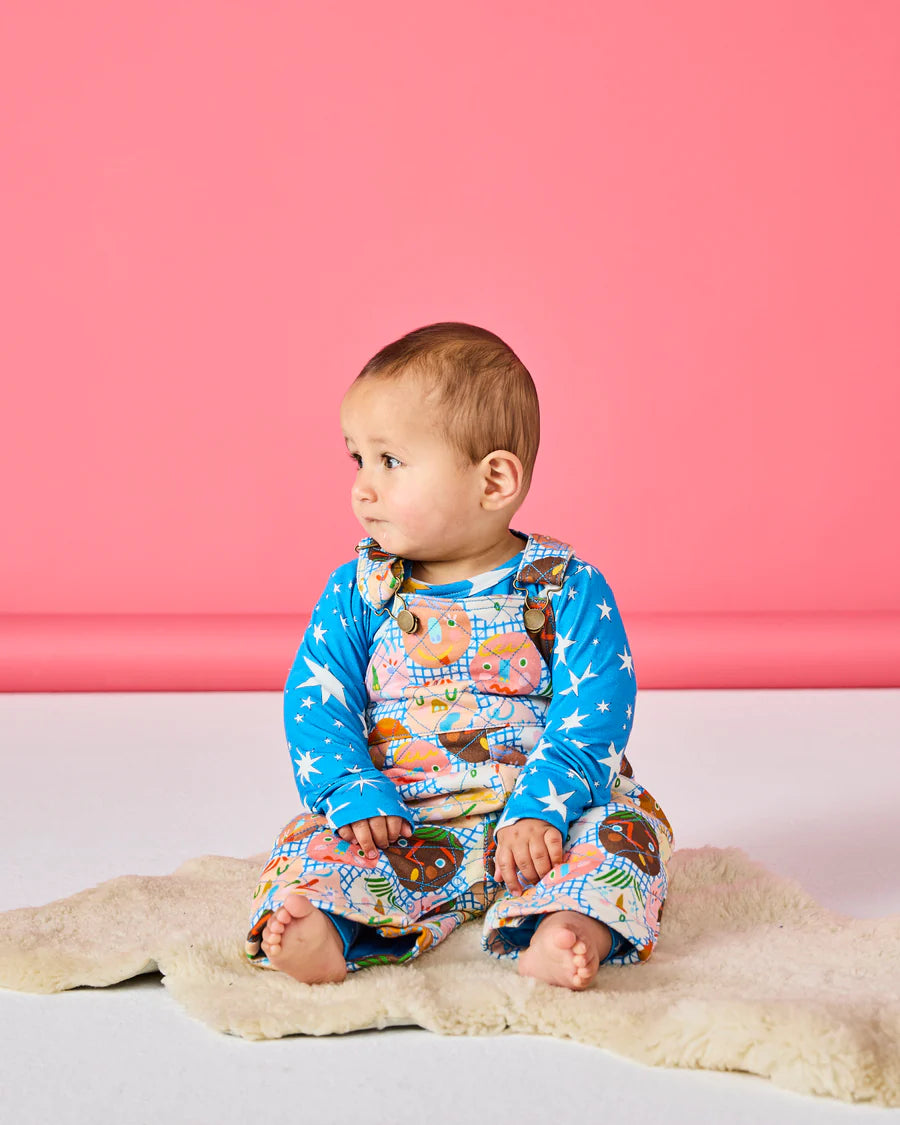 Kip and Co Cheer Up baby overalls - quilted texture detail