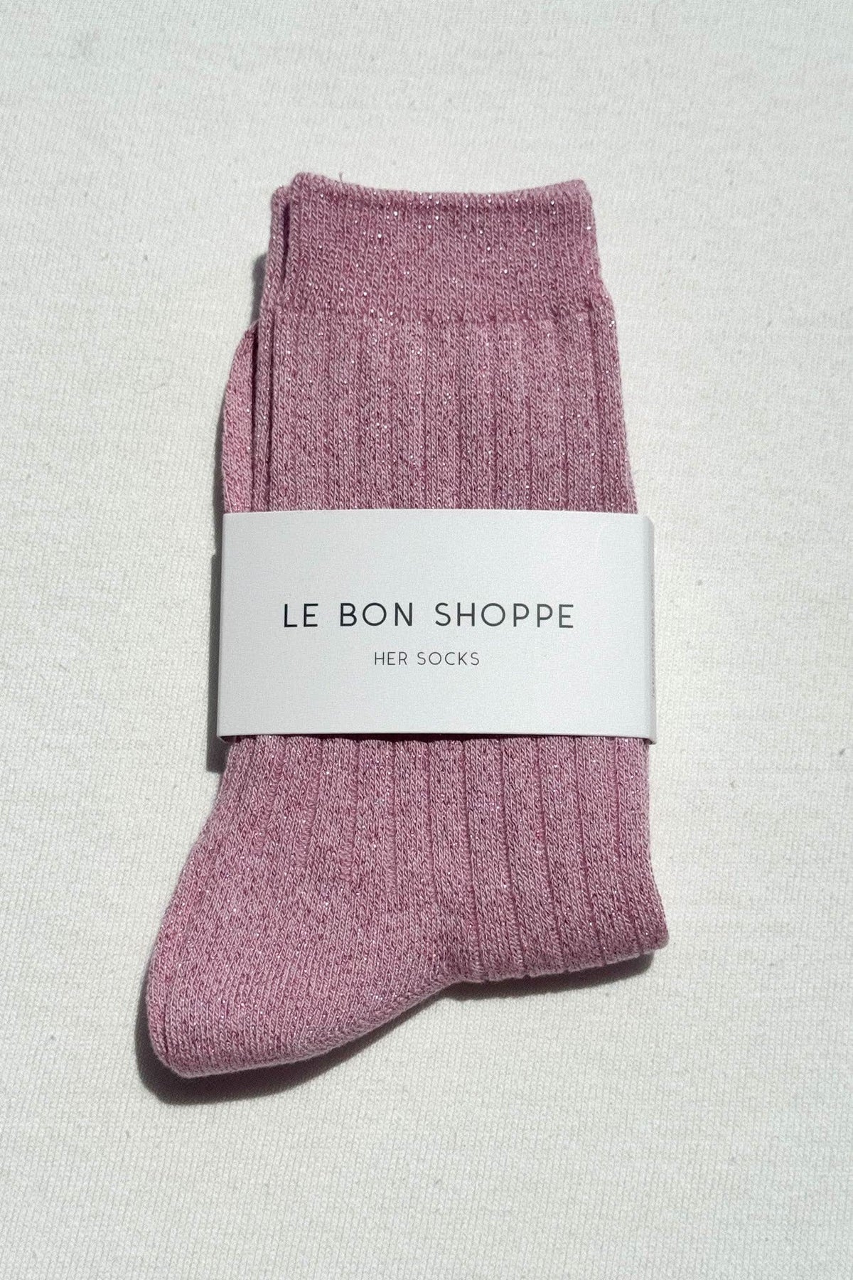 Le Bon Shoppe Her Socks Modal Lurex Sparkling Rose - lifestyle styled