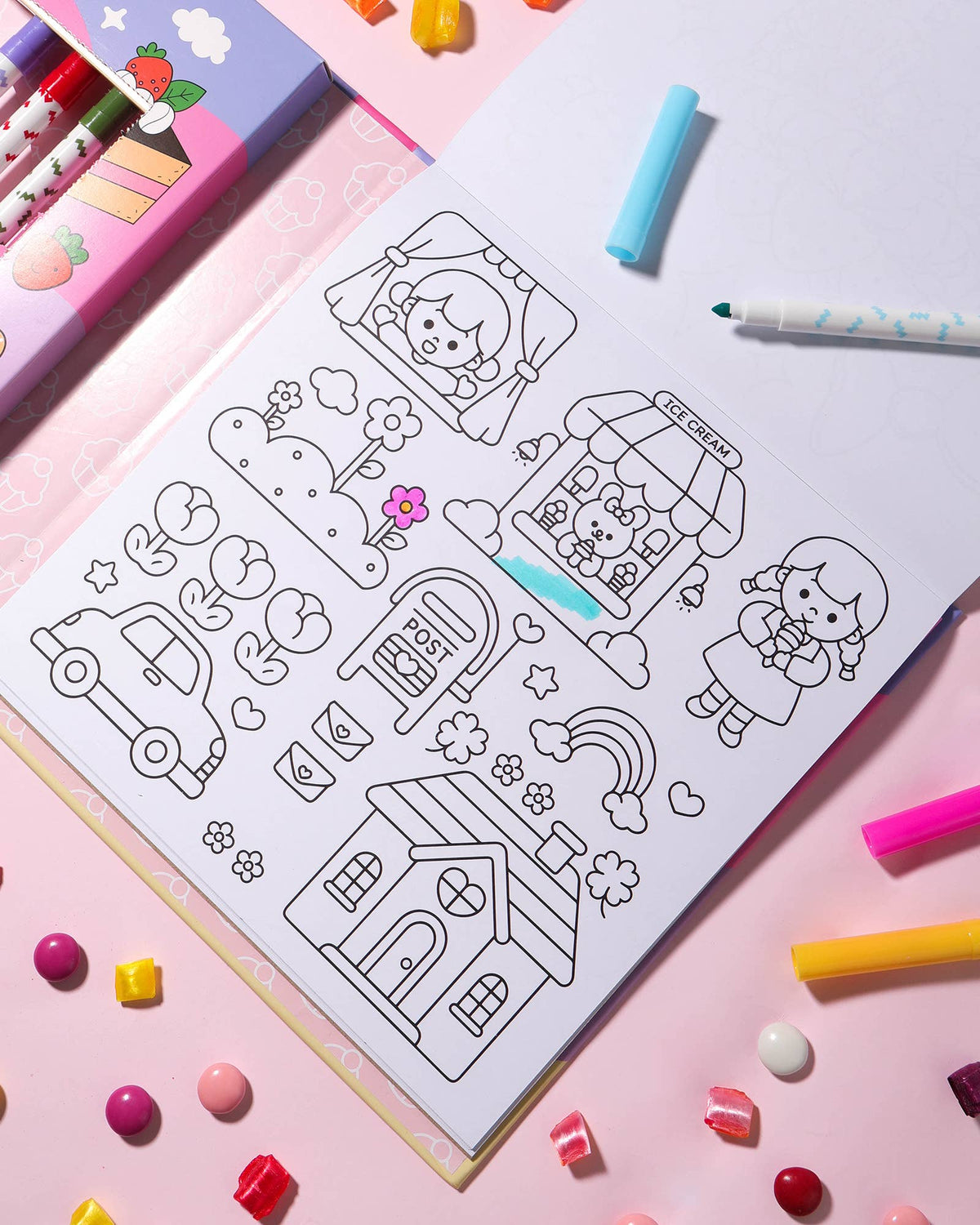 Journey Of Something - Kawaii Club Colouring Kit — styled lifestyle shot