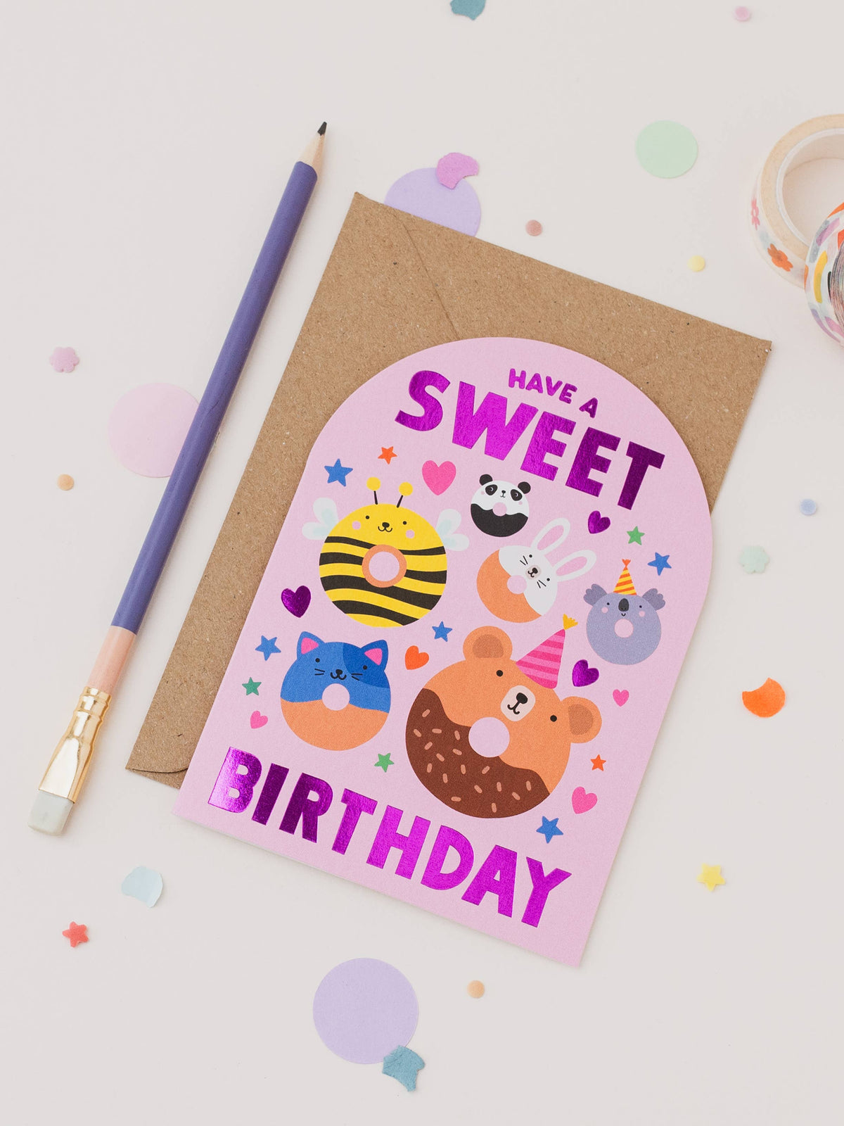 Mifkins | Donut Animal Kids Birthday Card