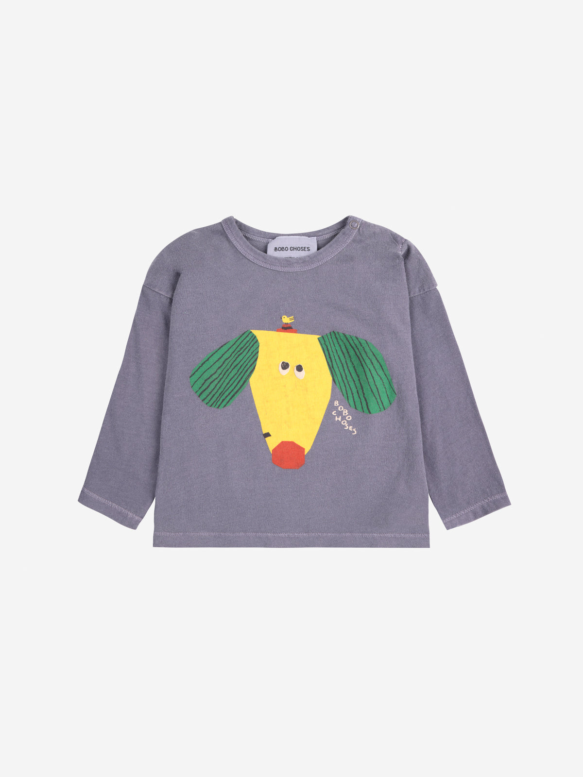 Bobo Choses BABY - Happy Dog T-shirt SS25 — front view flat lay
