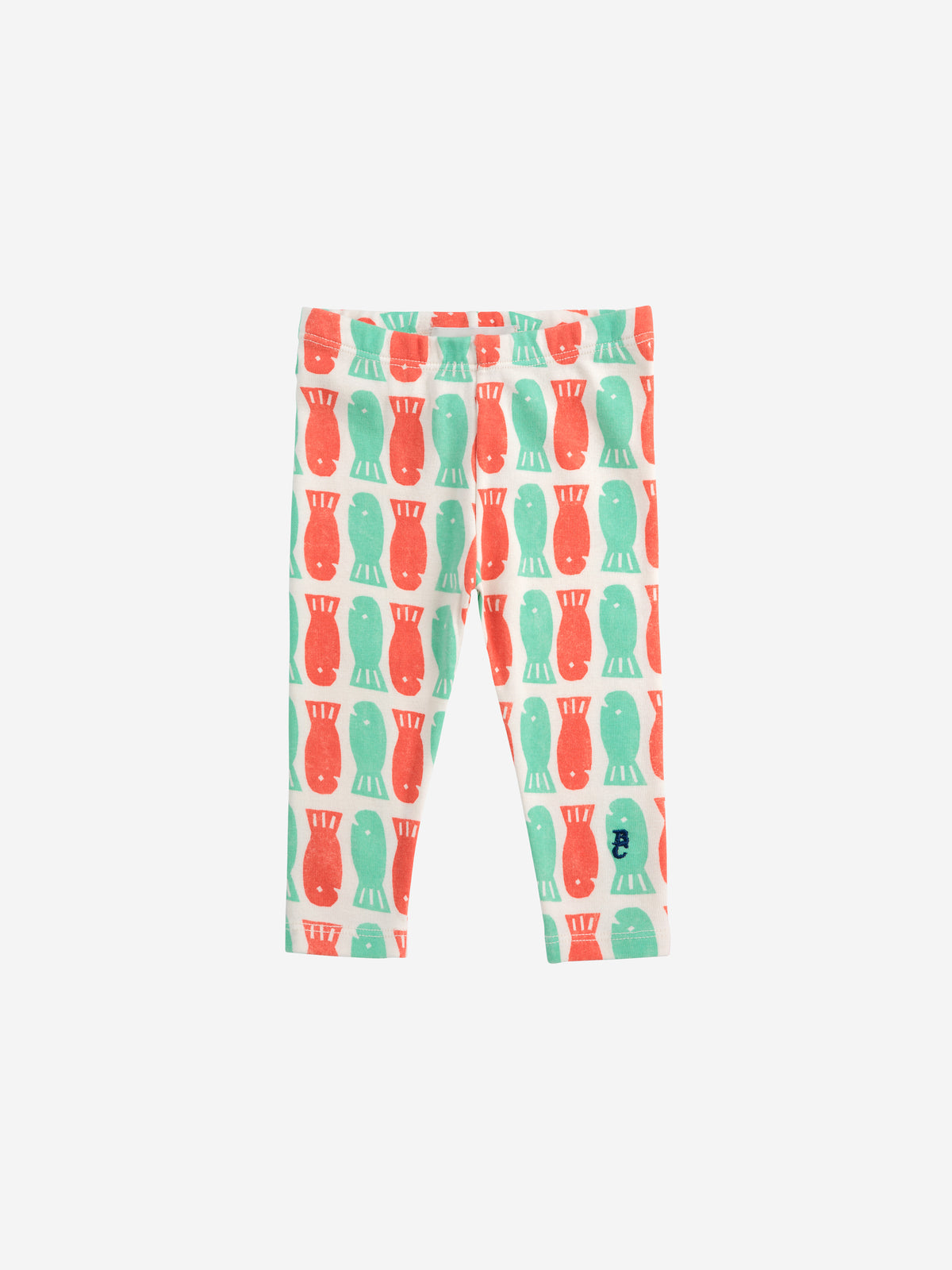 Bobo Choses BABY - Lucky Fish all over leggings SS25 — front view flat lay