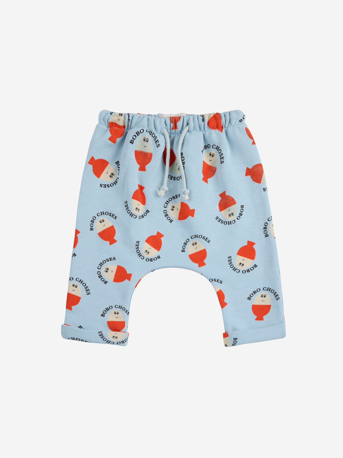 Bobo Choses BABY - Morning Egg harem pants SS25 — front view flat lay