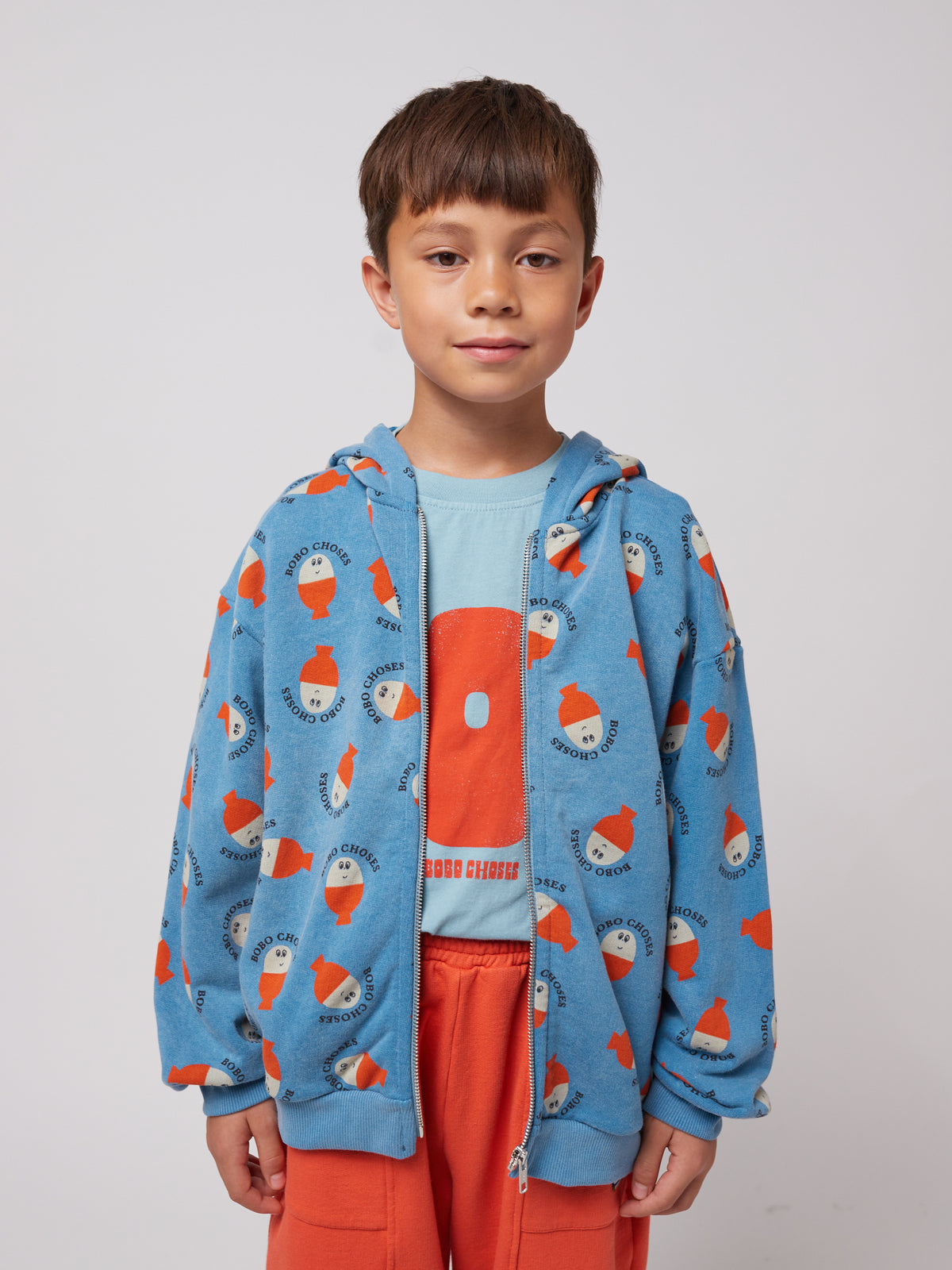 Bobo Choses - Morning Egg zipped hoodie SS25 — product detail shot