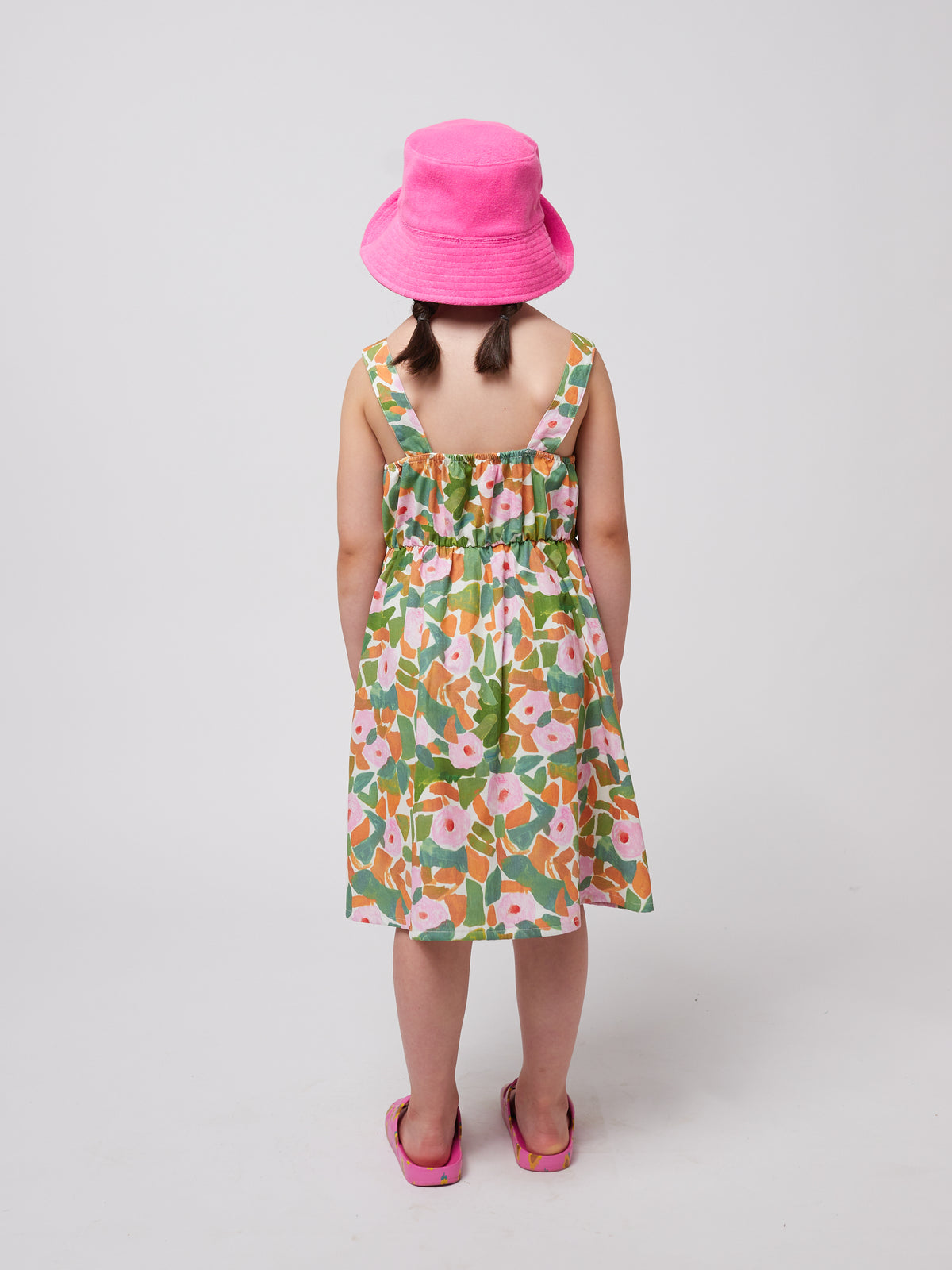 Bobo Choses - Floral strap dress SS25 — back view flat lay