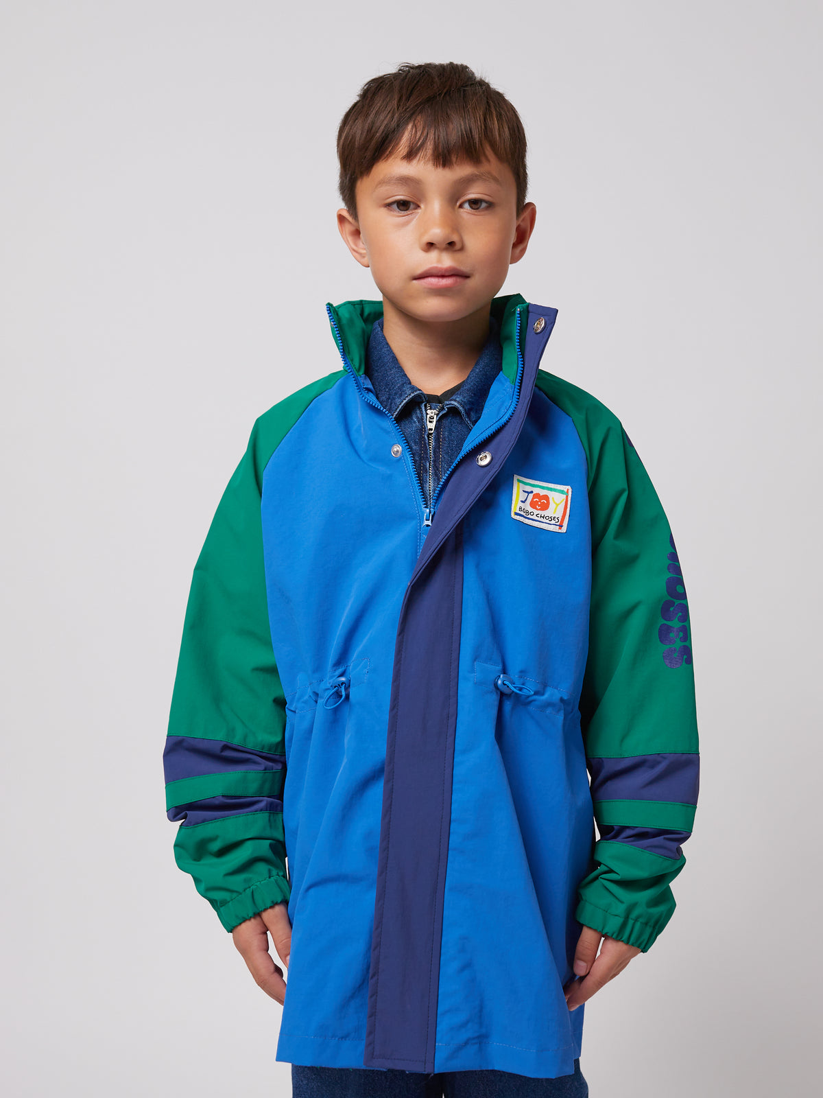 Bobo Choses - Wavy Colour Block raincoat SS25 — product detail shot