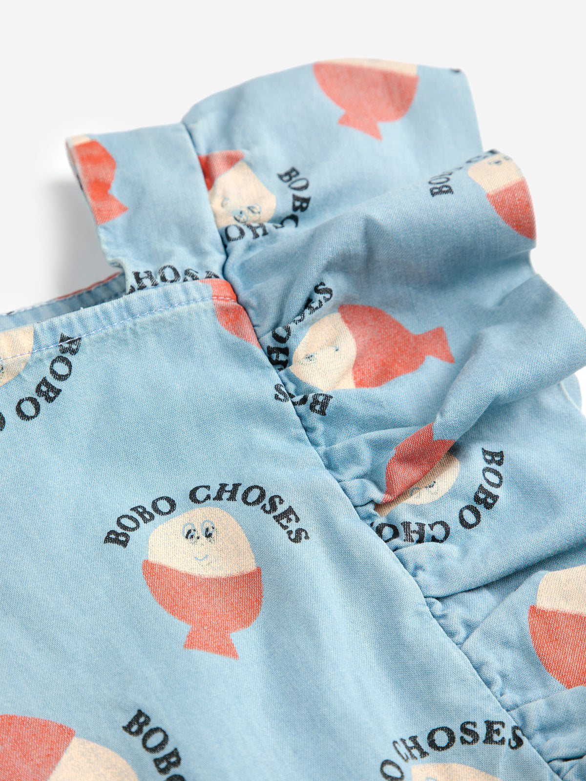 Bobo Choses - Morning Egg all over ruffle dress SS25 — close-up detail