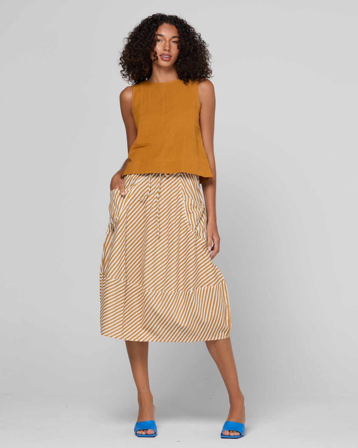 Boom Shankar | Guru Skirt- Mustard Stripe