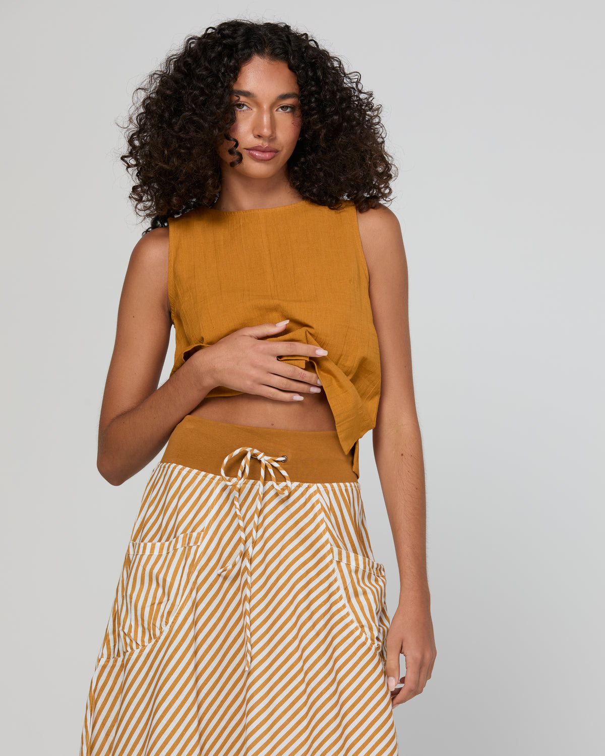 Boom Shankar | Guru Skirt- Mustard Stripe