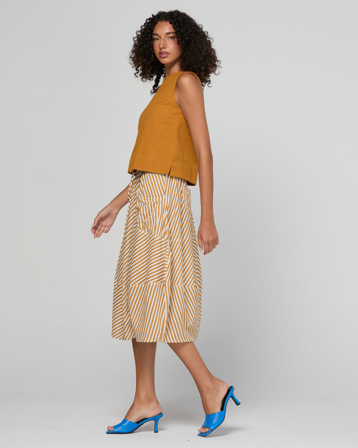 Boom Shankar | Guru Skirt- Mustard Stripe