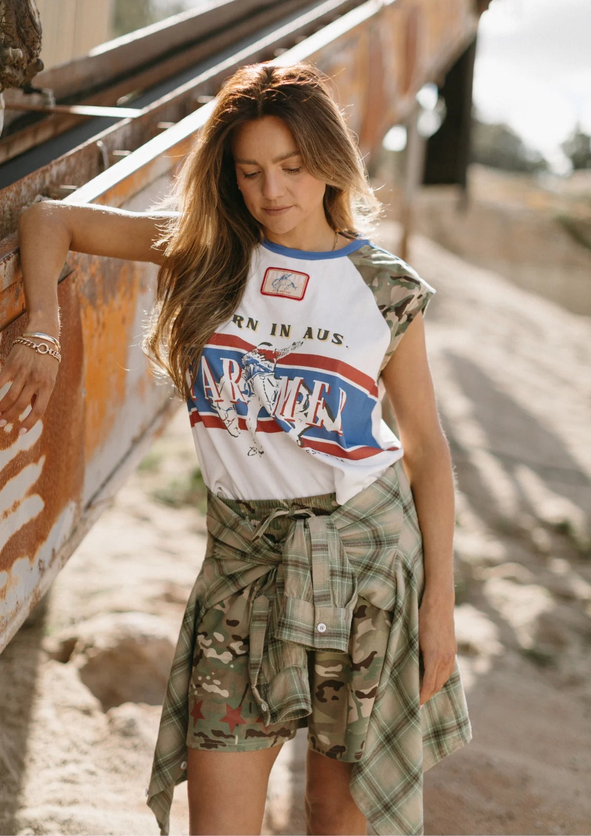 FAR MER by Whitney Camo Jersey Track Short, view 3