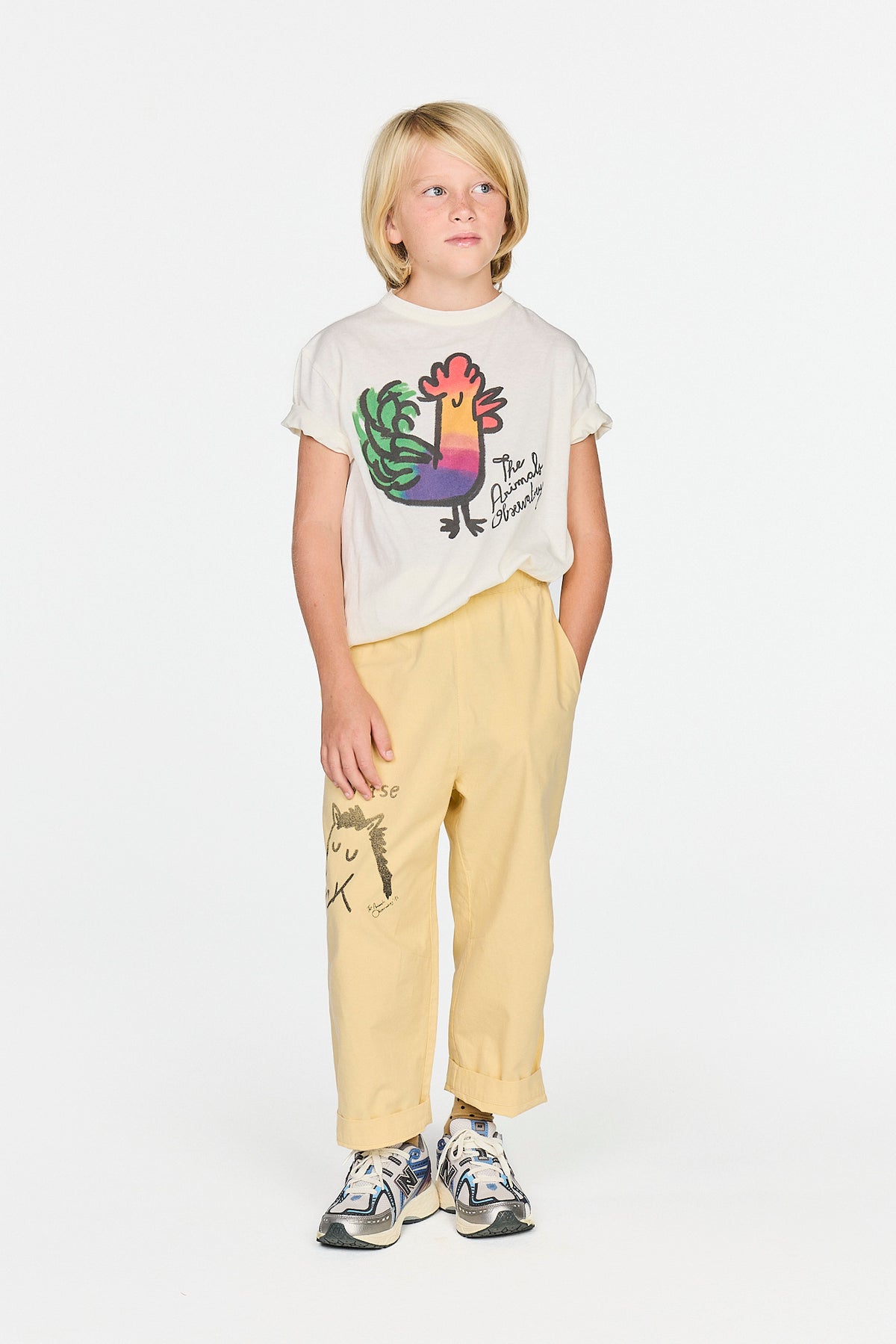 The Animals Observatory - White Rooster T-Shirt- Rooster — product detail shot