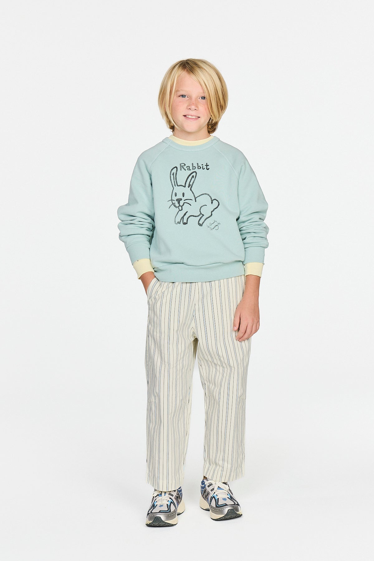 The Animals Observatory - Light Blue Shark Sweatshirt- Rabbit — product detail shot
