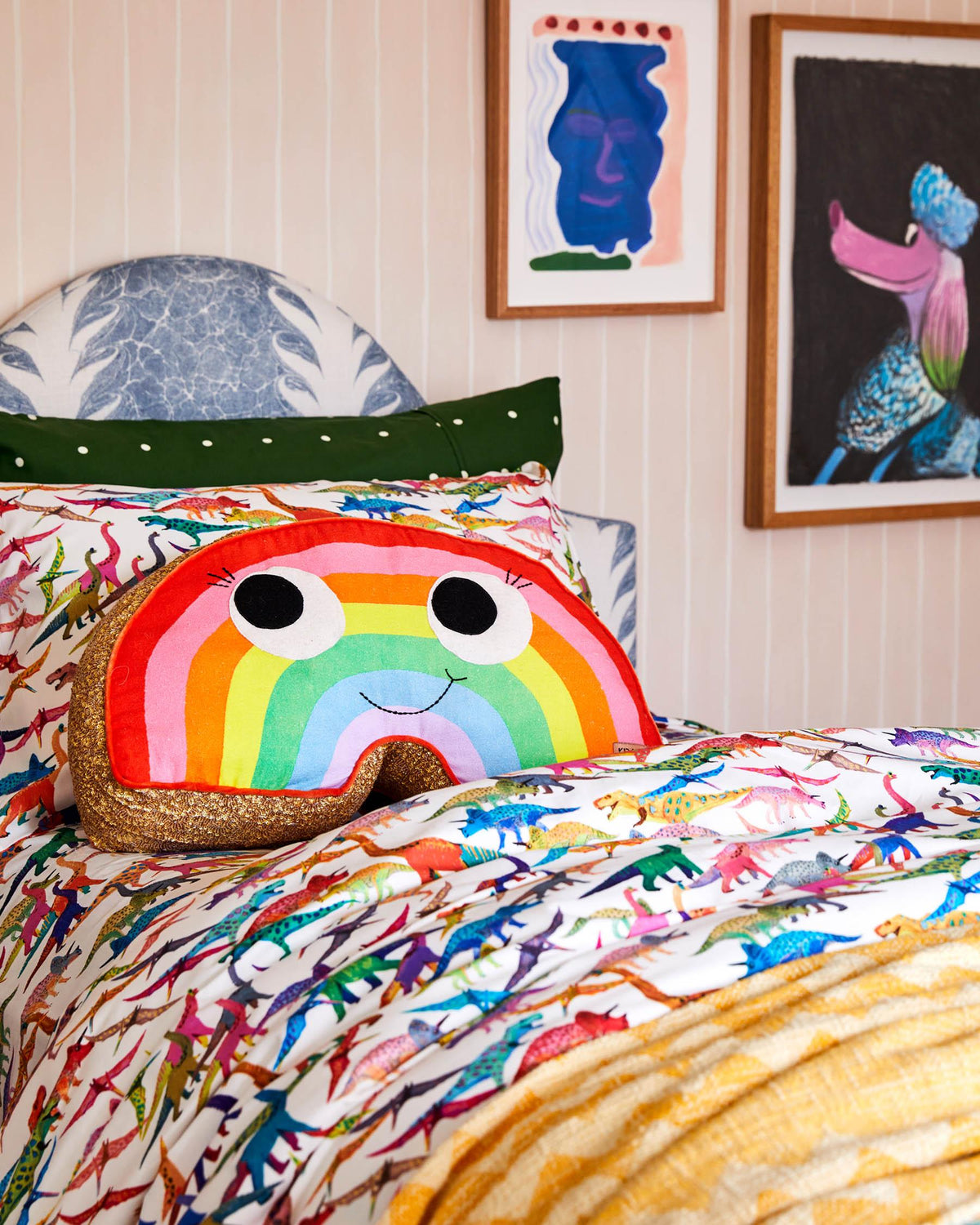 Kip and Co Rainbow cushion - front view