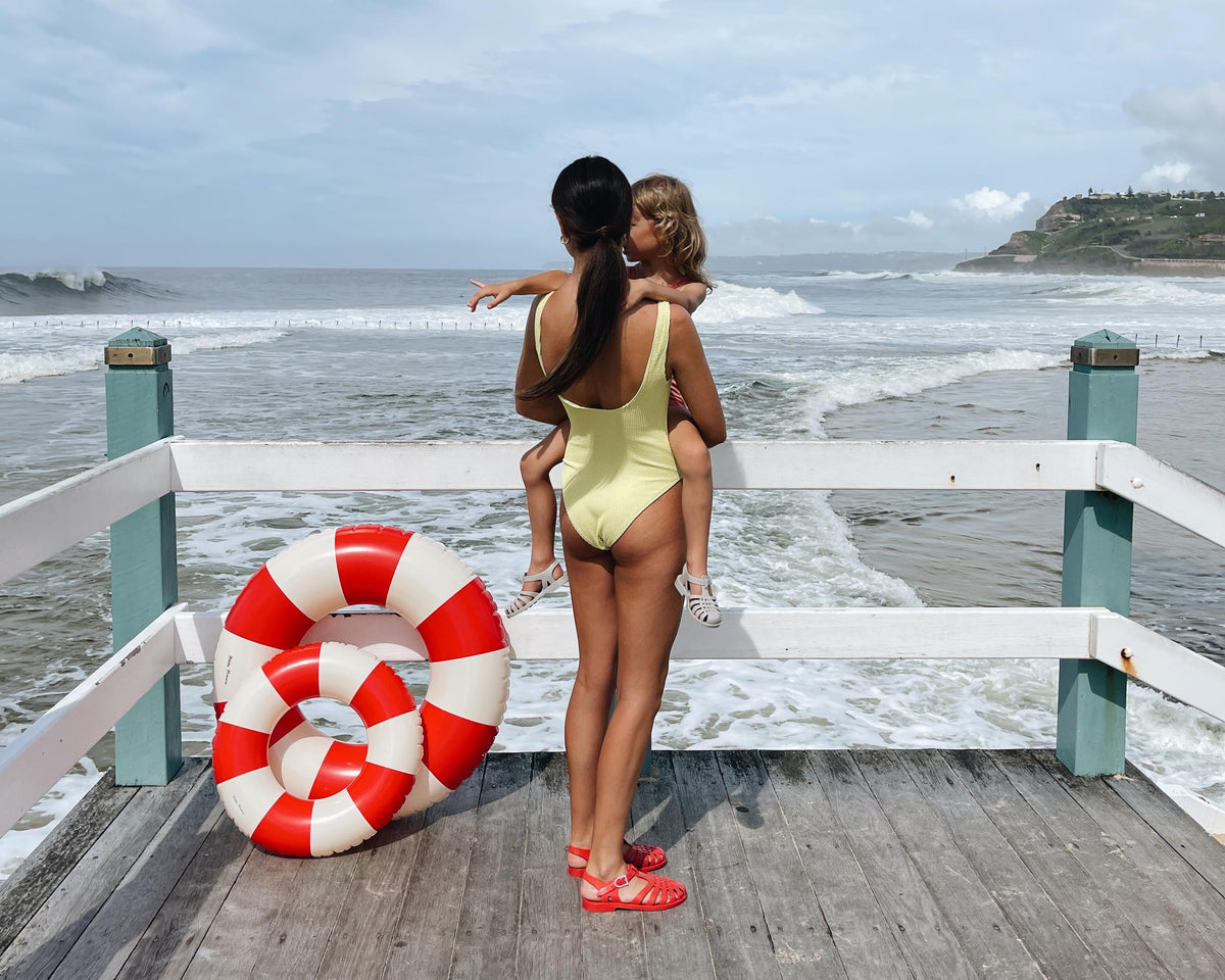 Petites Pommes - Sally Swim Ring - Signal Red 90cm (6+ years) — product detail shot