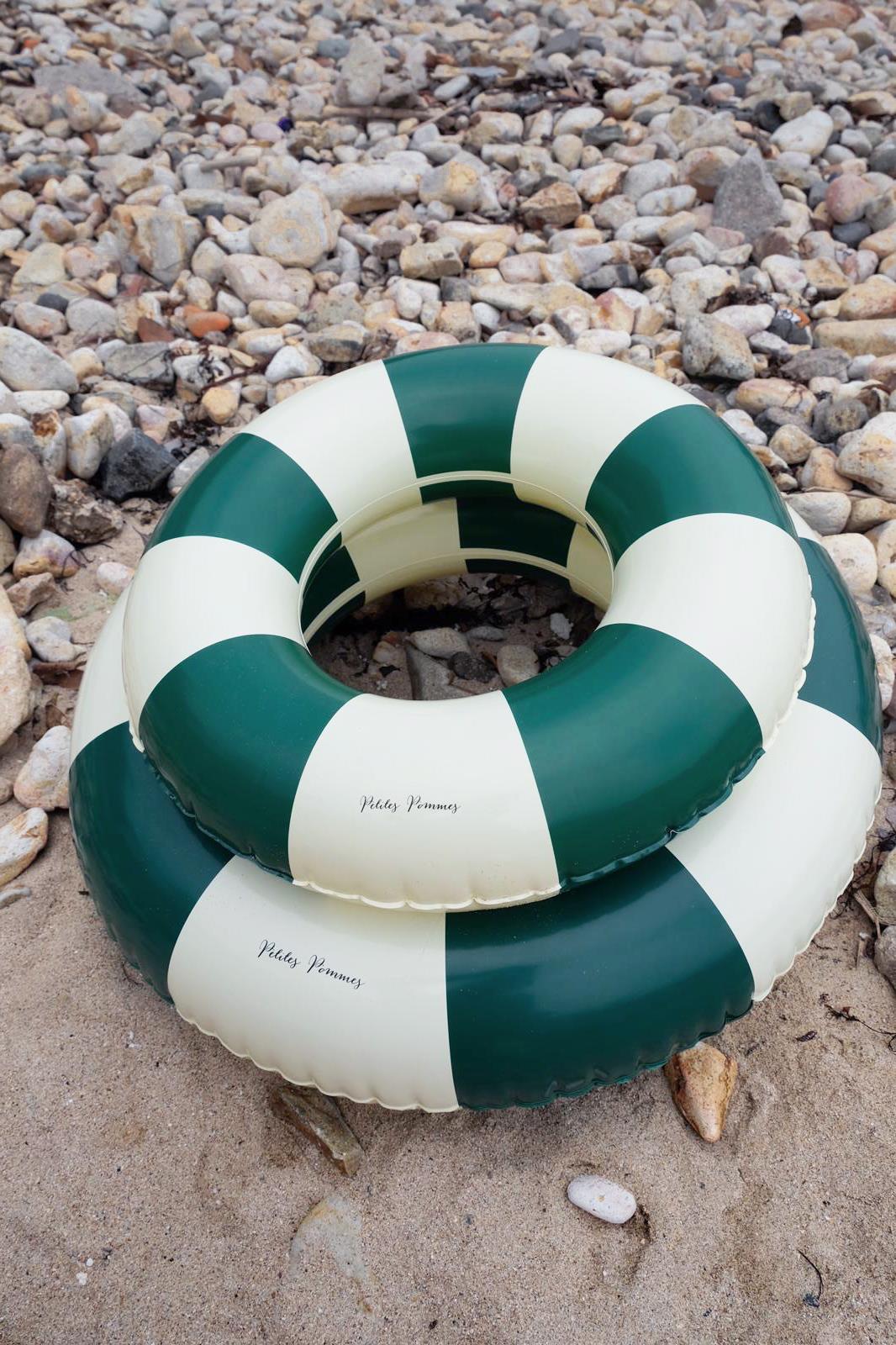 Petites Pommes - Anna Swim Ring - Oxford Green 60cm (3+ years) — back view flat lay