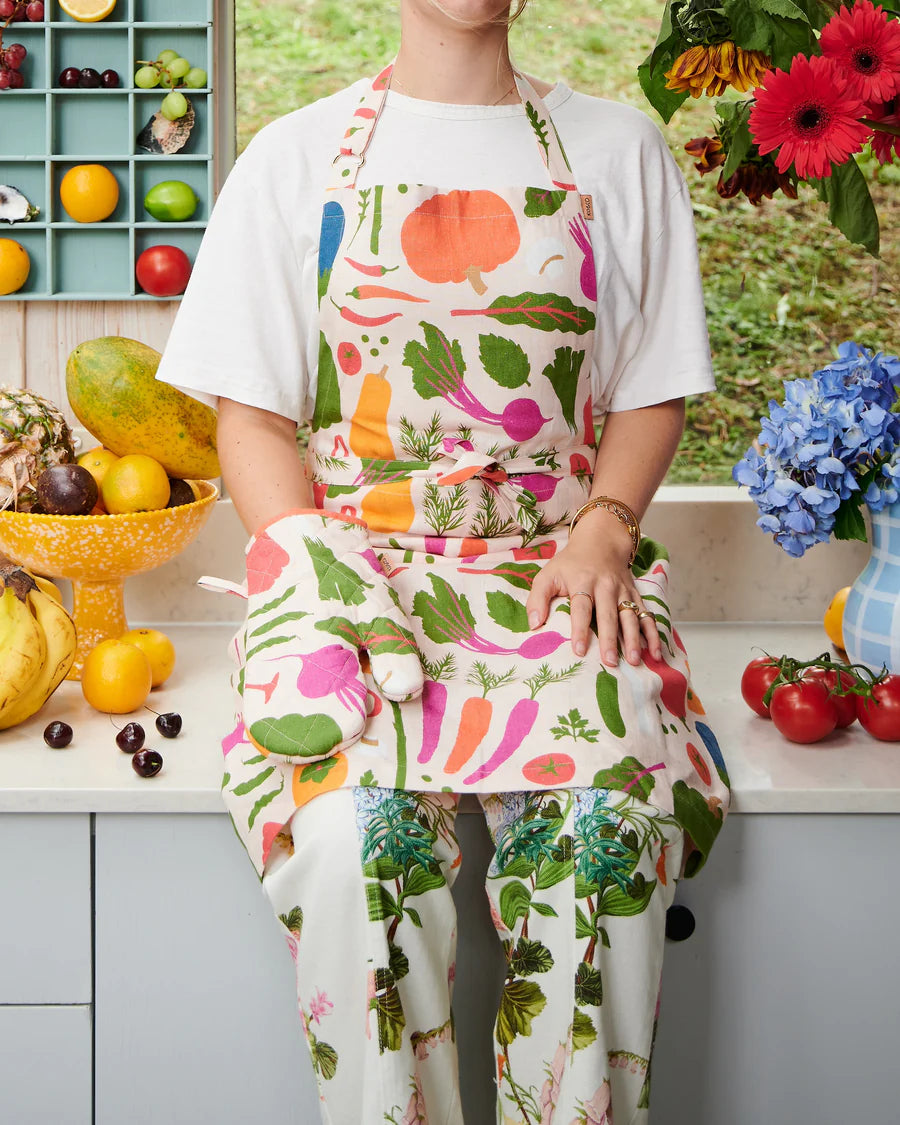 Kip and Co Stephanie Alexander linen apron - garden harvest lifestyle