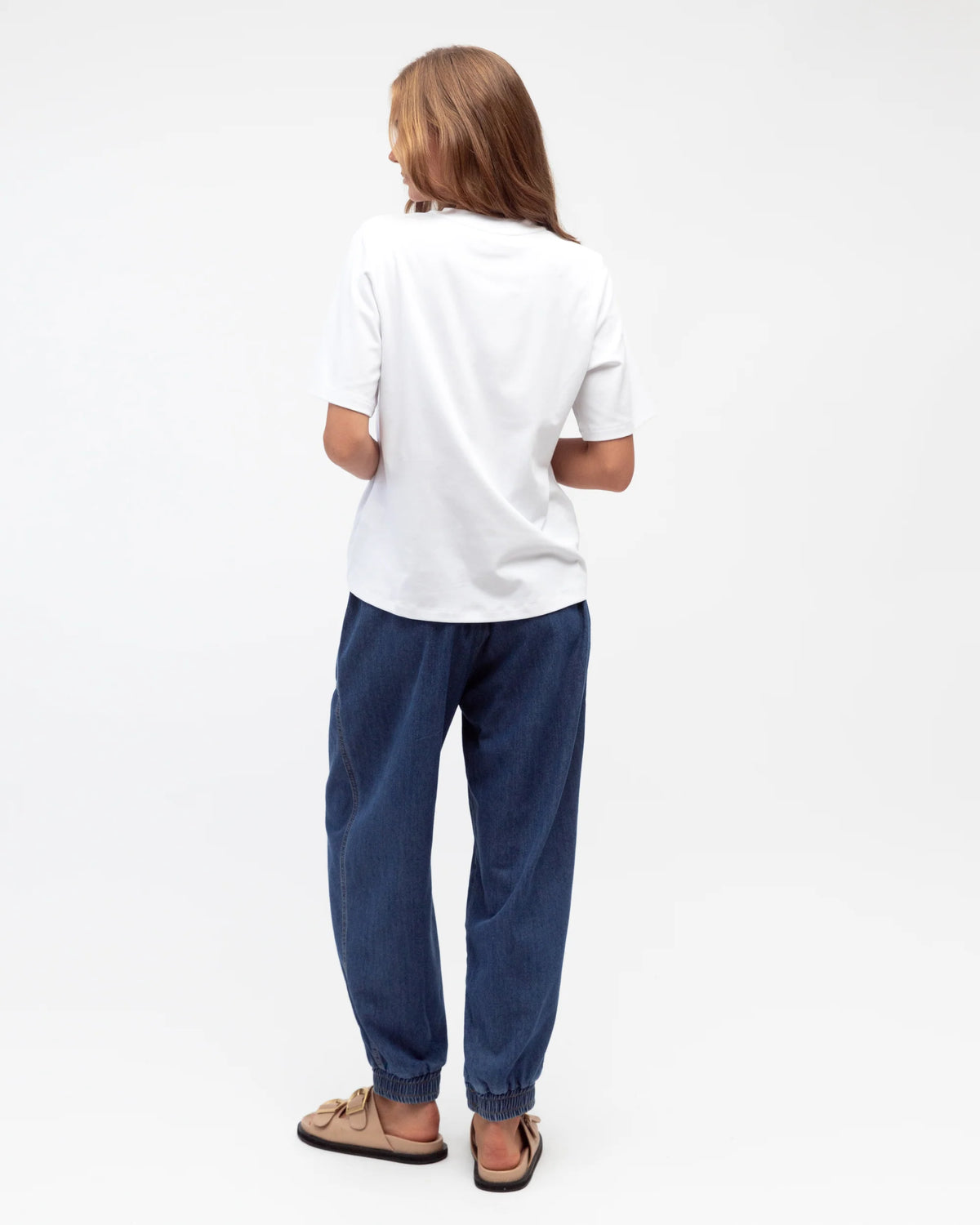 Label of Love Slouchy Chambray Pant - back view on model