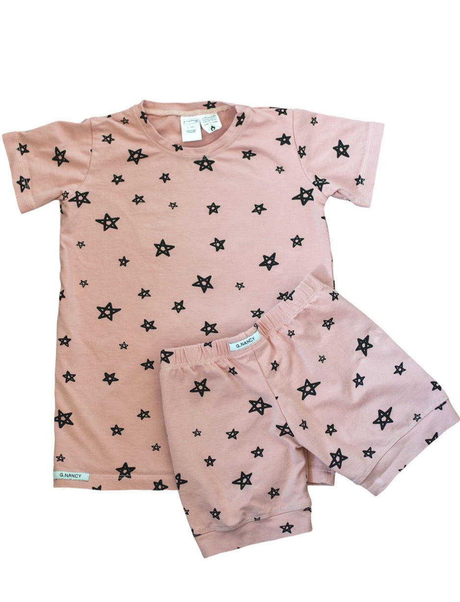 G Nancy - Stars Shorties - Marshmallow — front view flat lay